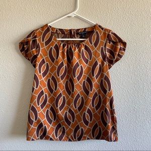 SOLD - Banana Republic Geometric Printed "Silk" Blouse
